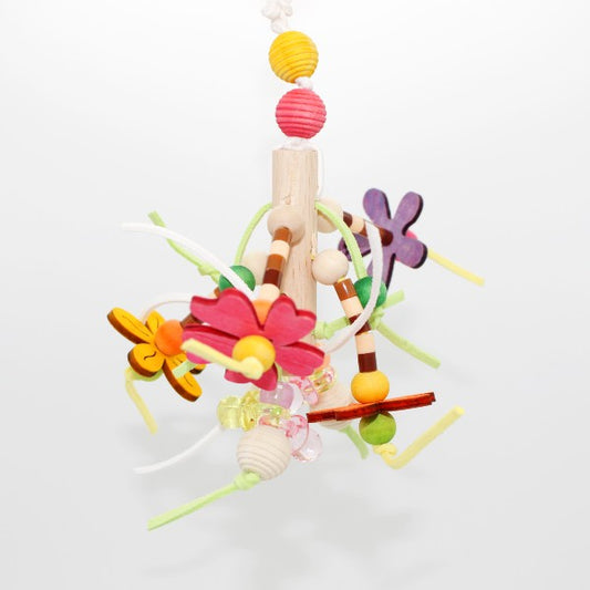 #34S    はみはみフラワー(ピンク)_ 鳥のおもちゃ