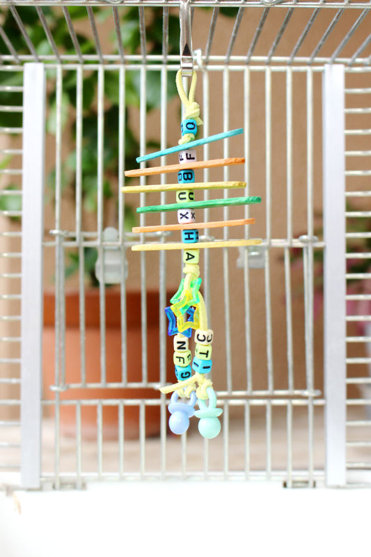 #08S  【鳥のおもちゃ】小さなインコも安全に遊べる♪ プロペラブンブン