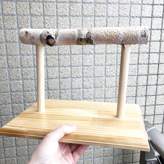 #63BG  大型インコ用 白樺止まり木スタンド (Lサイズ)  太さ4cm~
