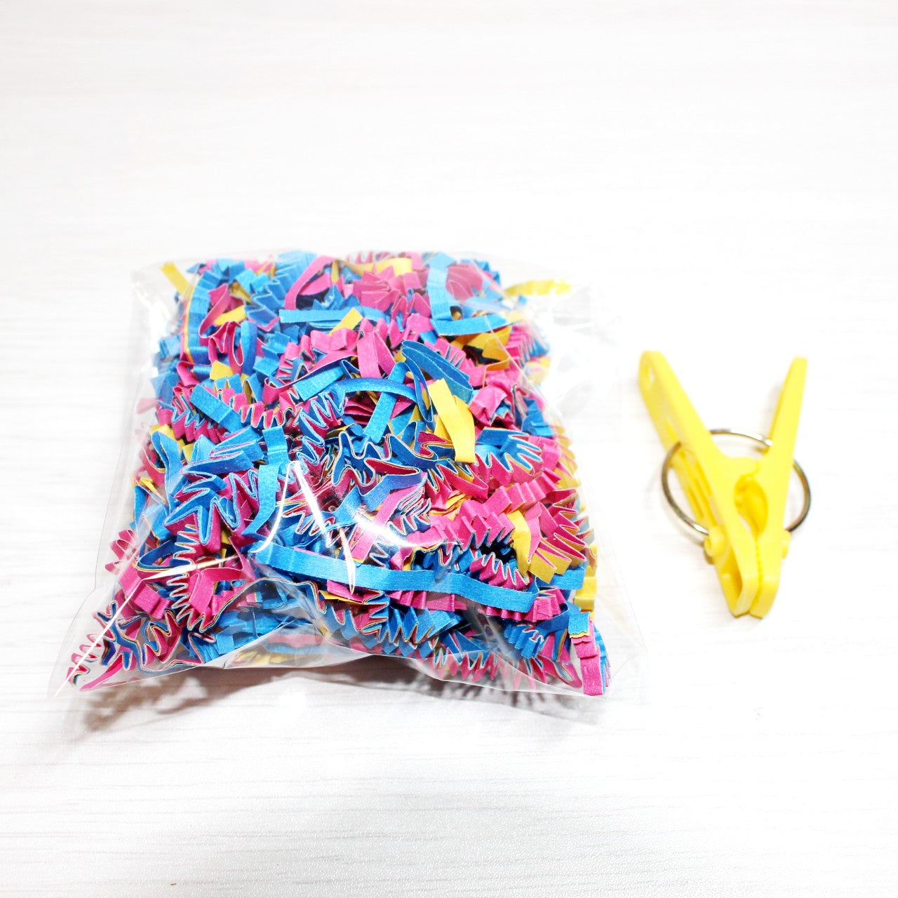 #P シュレッドペーパー(青・ピンク・黄色)_フォージングトイ用パーツ