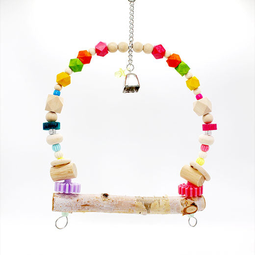 #45M   ゆりかごブランコ(M)中型インコ向け/ 太さ25mm (ブロック型)